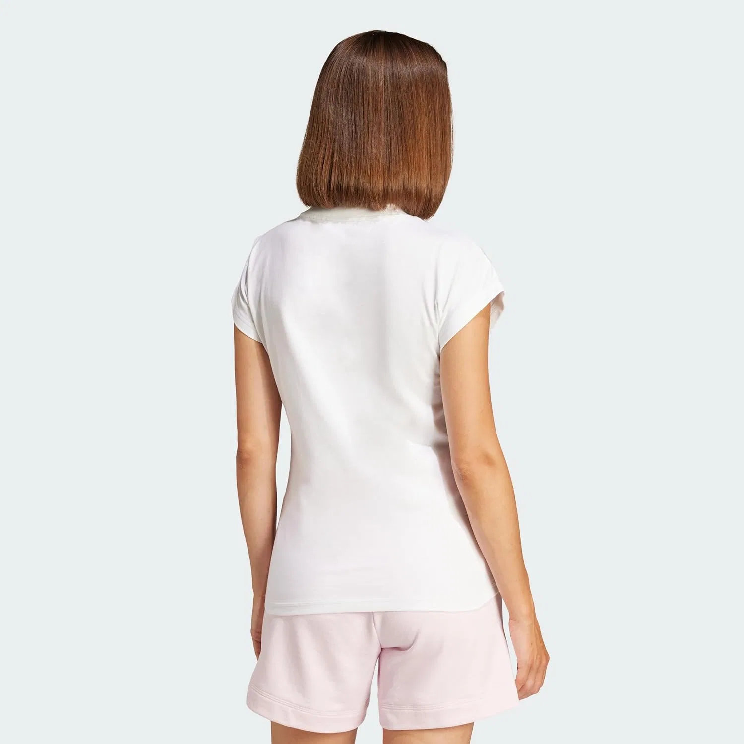 Футболка женская adidas Essentials Linear Cotton, белый/черный — фото 3