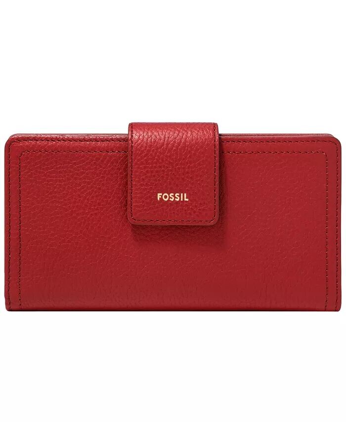 

Кошелек Logan Leather RFID Tab Fossil, красный