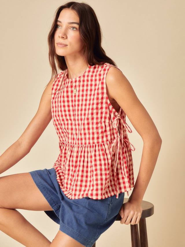 

Топ Valerie без рукавов из хлопка в клетку Nobody's Child, Red