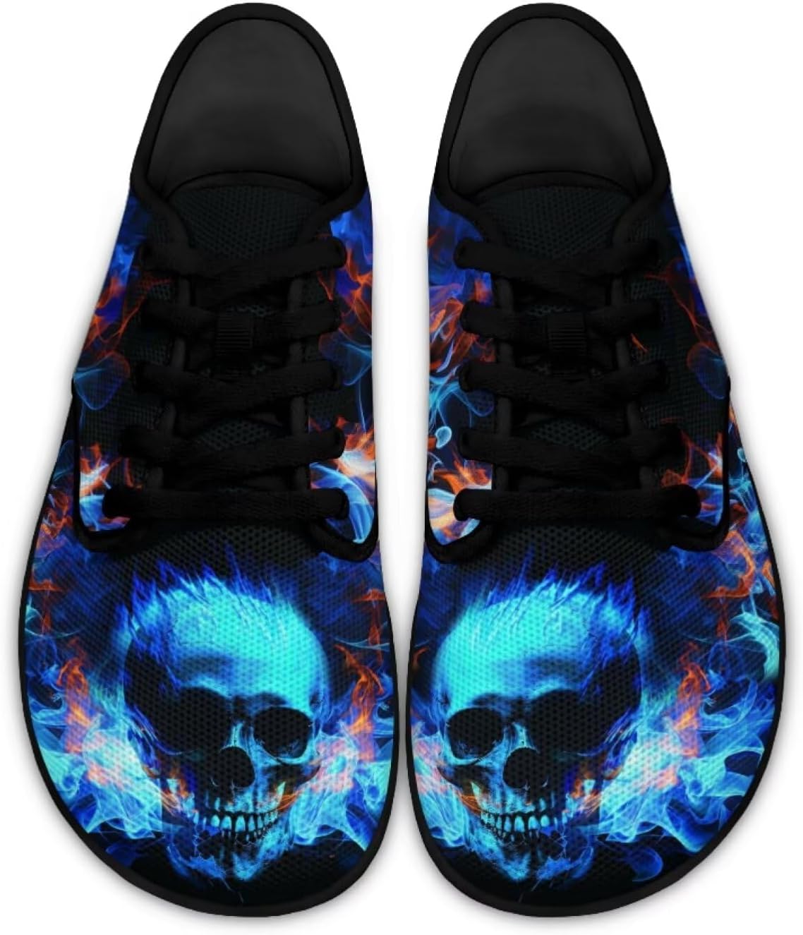 

Женские кроссовки с черепами для ходьбы и бега, модные туфли на шнуровке, лоферы для вождения Ecaestolph, синий