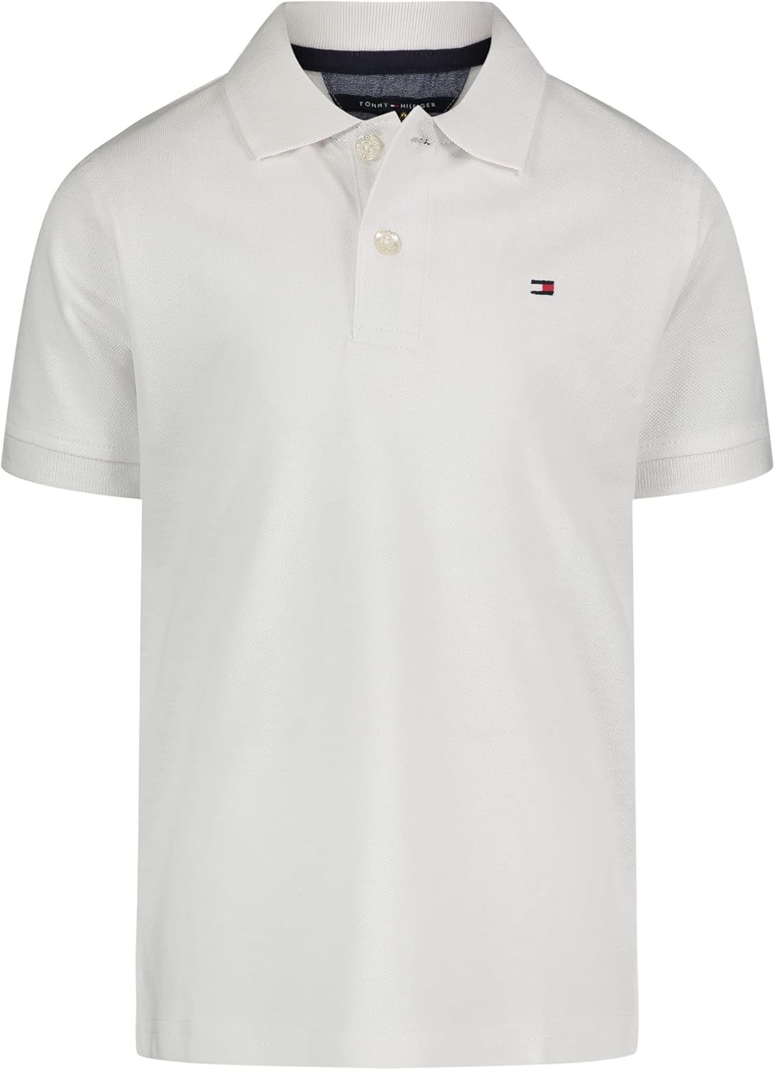 

Рубашка-поло Tommy Hilfiger Legacy для мальчиков с короткими рукавами и принтом плюща, застежка на пуговицы, Classic Bright White