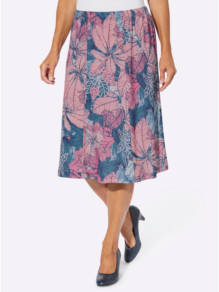 

Юбка из джерси цвета деним с принтом пыльной розы WITT WEIDEN