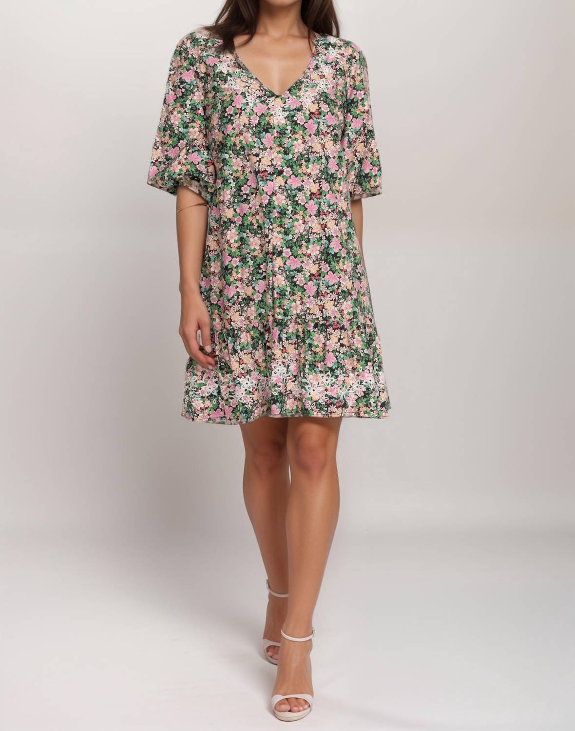 

Джаде Ребекка Поплин мини-платье в разноцветном цветочном принте Johnny Was, мультиколор