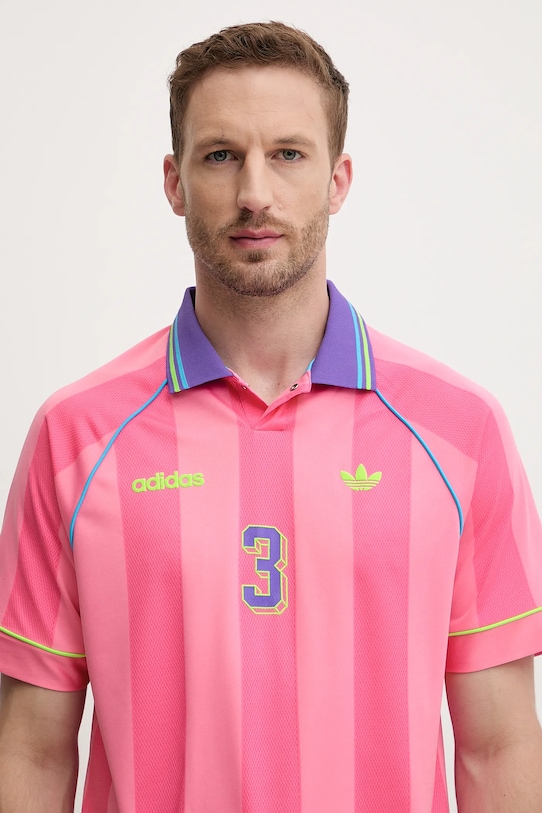 

Поло джерси жаккард Adidas Originals, розовый