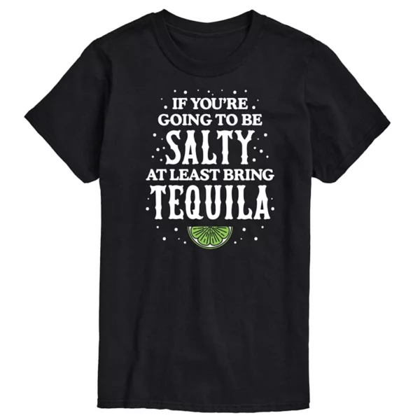 

Мужская футболка с принтом "Будь дерзким, принеси текилу" Be Salty Bring Tequila Licensed Character, черный