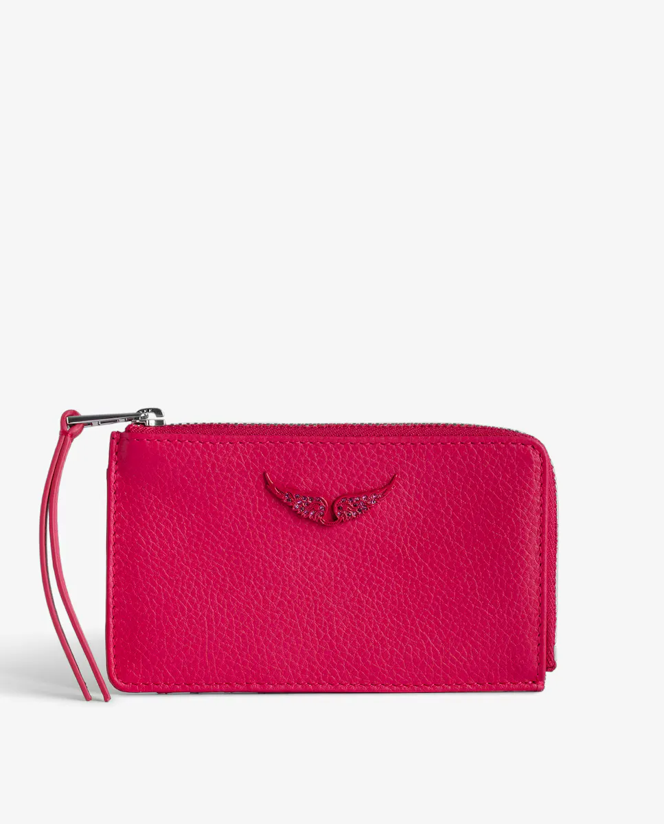

Белый кожаный женский кошелек-клатч Swing Your Wings Zadig & Voltaire, розовый