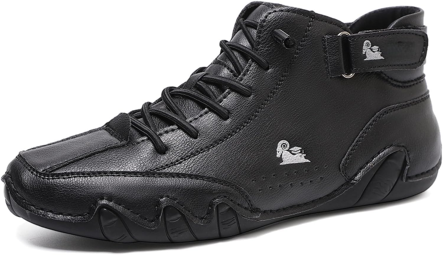 

Мужские и женские повседневные кожаные модные кроссовки Hhhchpm, легкая посадка, противоскользящие, дышащие, высокие ботинки, удобная обувь для походов, черный