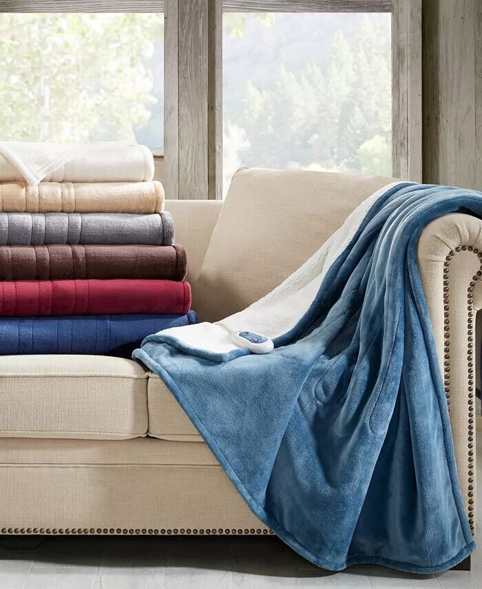 

Двусторонний электрический плед в берберском стиле, 60 x 70 дюймов Woolrich, серый