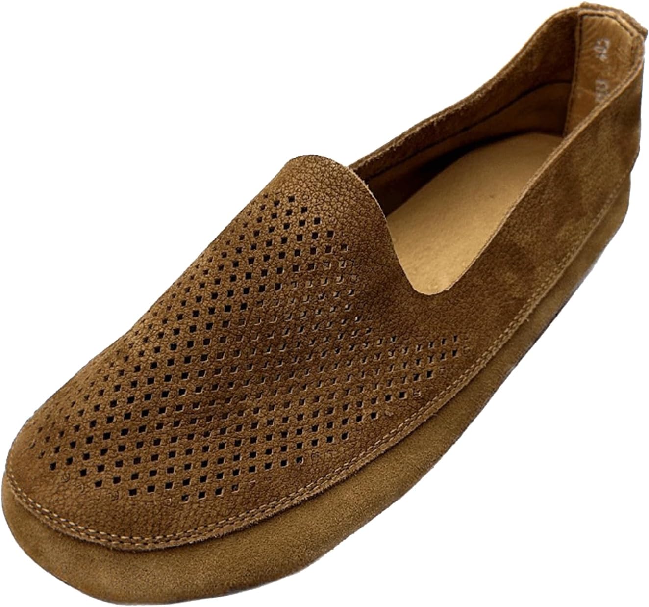 

Мужские мягкие прогулочные туфли из натуральной кожи, винтажные ручной работы слипоны, удобные обувь для вождения Abborora, коричневый