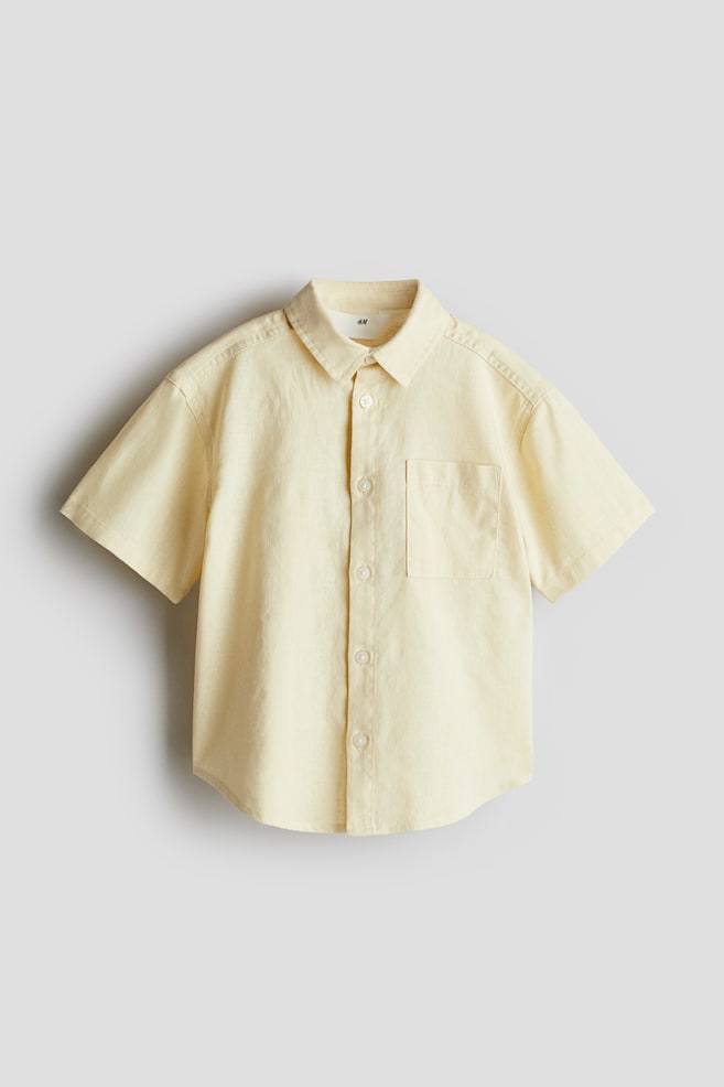 

Рубашка с короткими рукавами из льняной смеси H&M, желтый