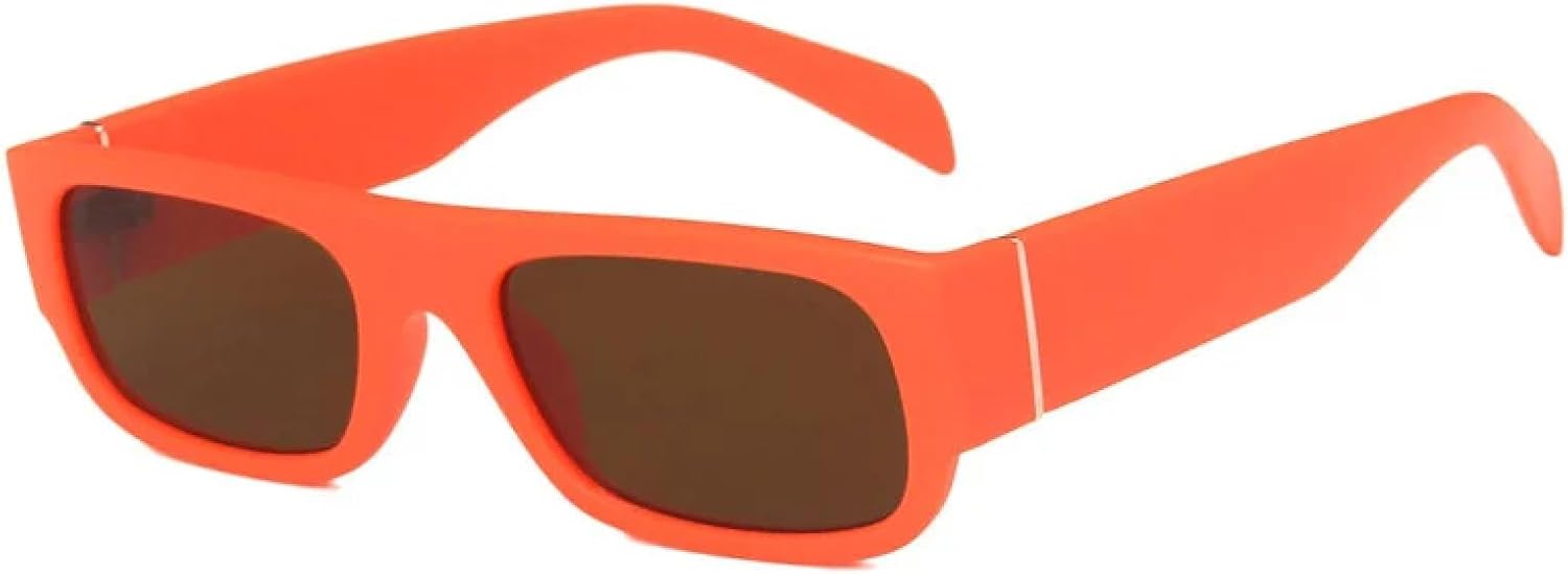 

Ретро маленькие прямоугольные женские солнцезащитные очки, модные, цвета шампанского, фиолетовые, с защитой от УФ-излучения UV400, трендовые мужские очки HHZZYVY, Matte Orange Tea