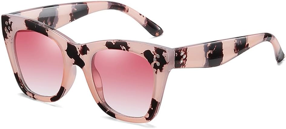 

Ретро-солнцезащитные очки 2027 года для женщин с декоративными заклепками, защита от УФ-излучения UV400, градиентные солнцезащитные очки для мужчин MTZJH, Pink Amber Pink