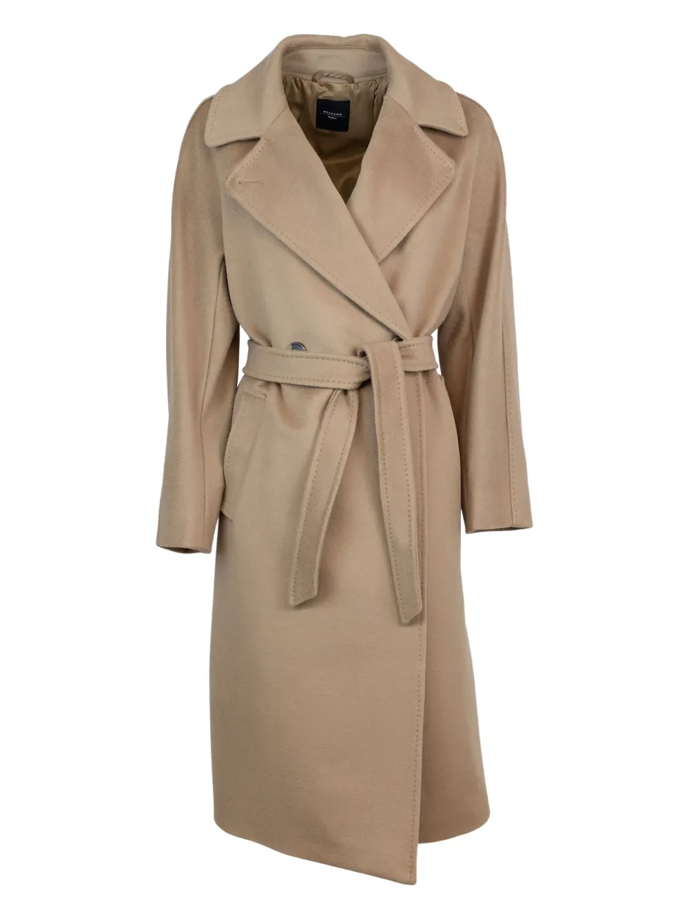 

Шерстяное пальто с поясом MAX MARA, коричневый
