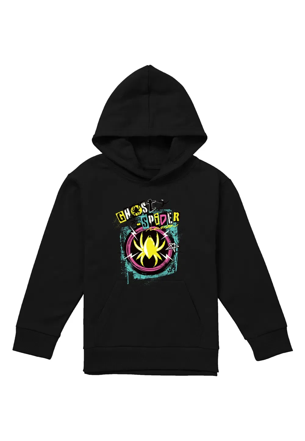 Детская худи Marvel Ghost Spider Punk Logo, хлопок/полиэстер, черный, черный — фото 4