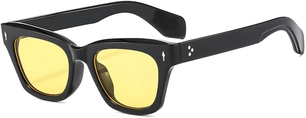 

Солнцезащитные очки в стиле ретро с квадратной оправой «кошачий глаз» для женщин, с декором в виде заклепок, для мужчин, для активного отдыха и повседневной носки, защита от УФ-излучения UV400 UJNHGQ, C5