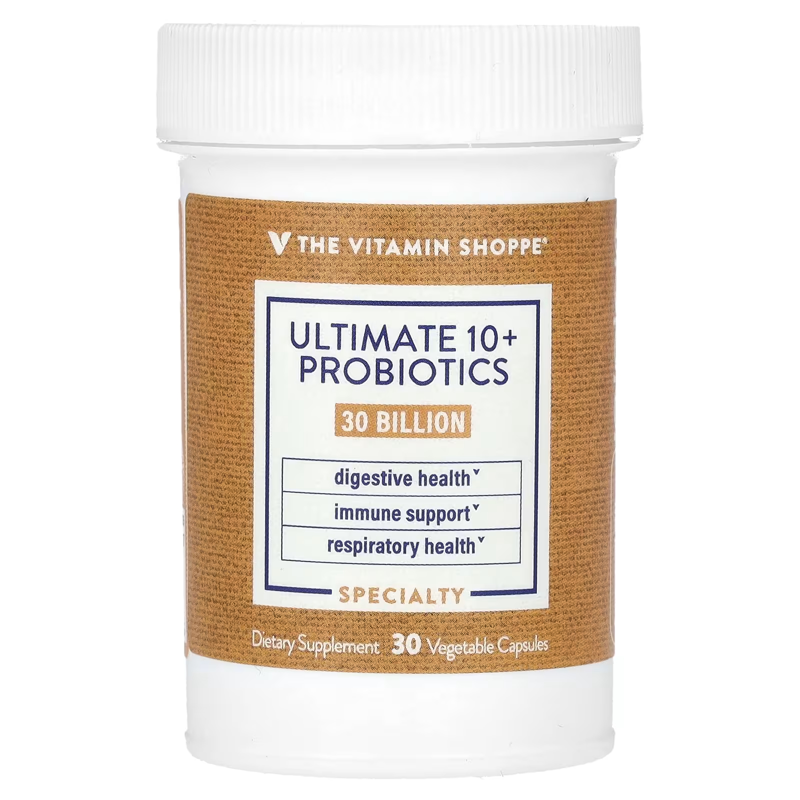 

Пробиотик The Vitamin Shoppe Ultimate 10+ Probiotics 30 миллиардов КОЕ, 30 капсул