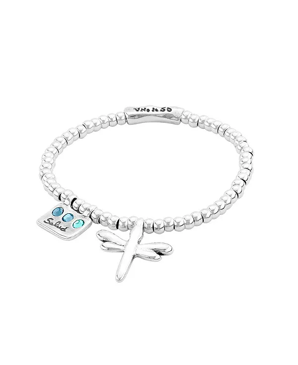 

Изысканный браслет в виде стрекозы из стерлингового серебра Unode50, blue