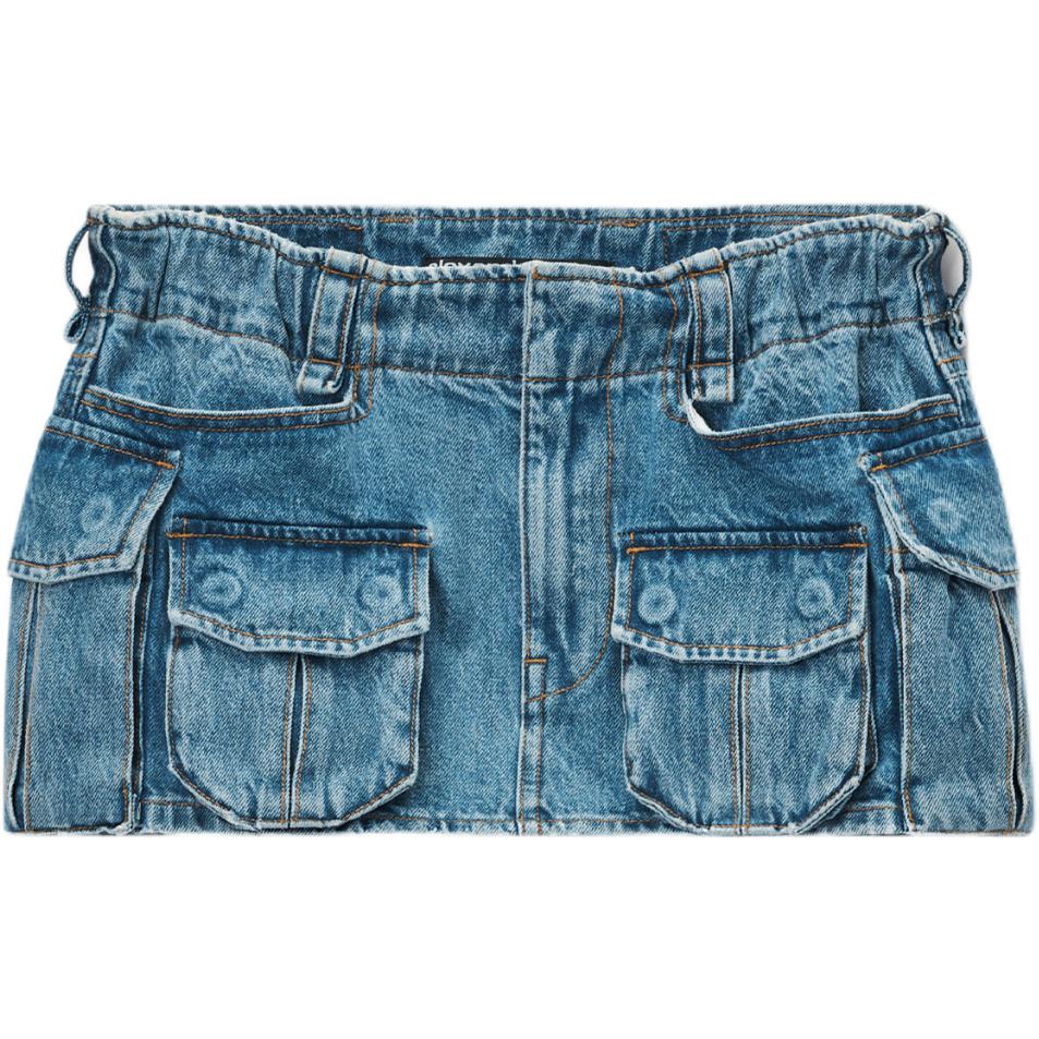 Миди-юбка с завышенной талией Alexander Wang, denim синий — фото 3