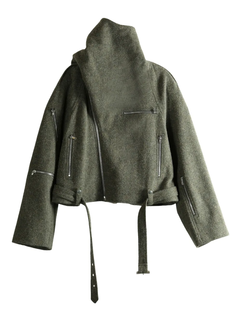 

Куртка на молнии с поясом Rick Owens, зеленый