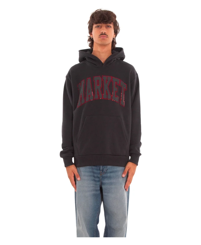 

Худи с логотипом, украшенным стразами Market, черный