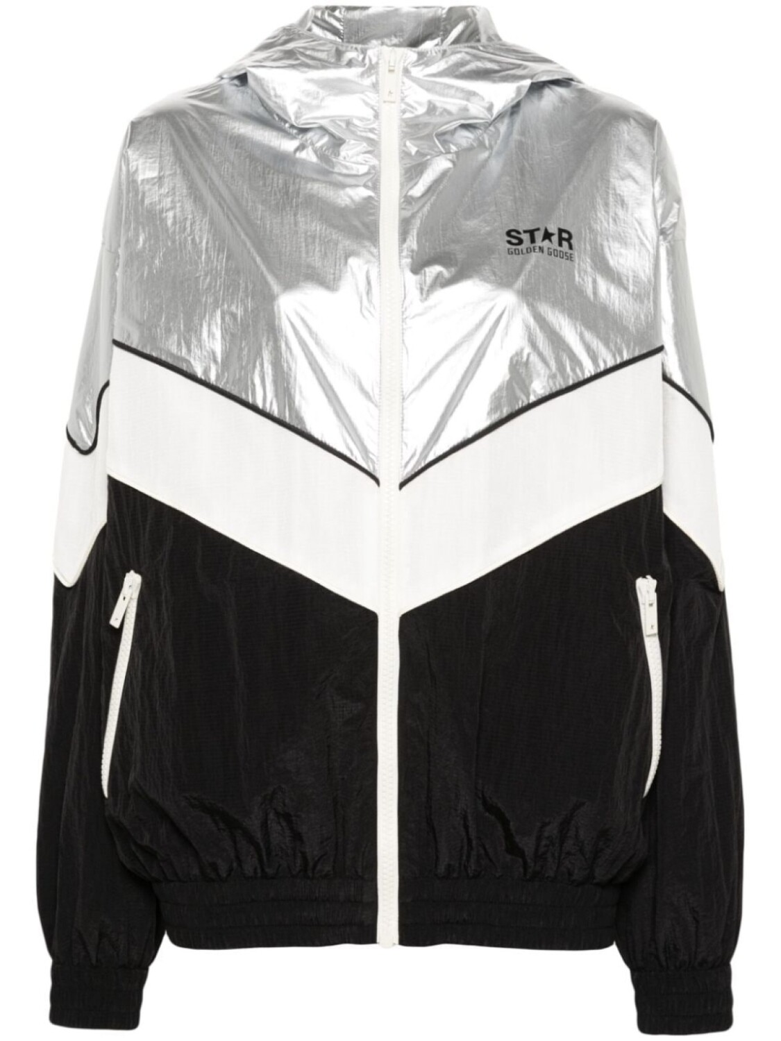 

Golden Goose ветровка Letizia с капюшоном, серебристый