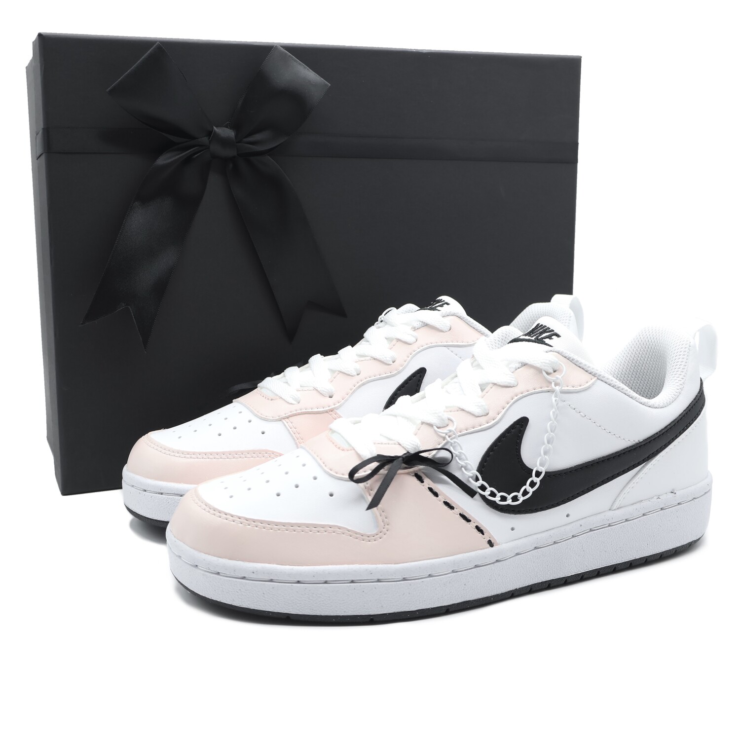 

Кроссовки Nike Court Borough Skateboarding Shoes Women's Low-top Pink, White, Black, розовый