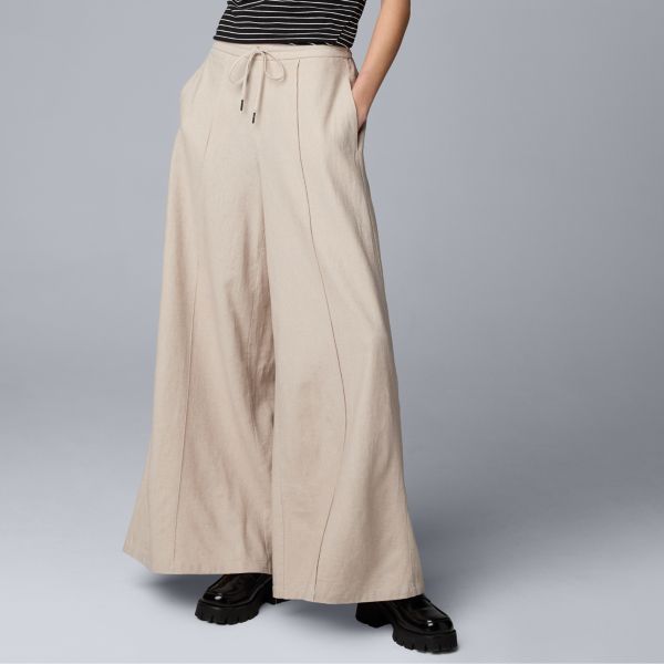 

Широкие льняные брюки мини Simply Vera Vera Wang, цвет vera flax