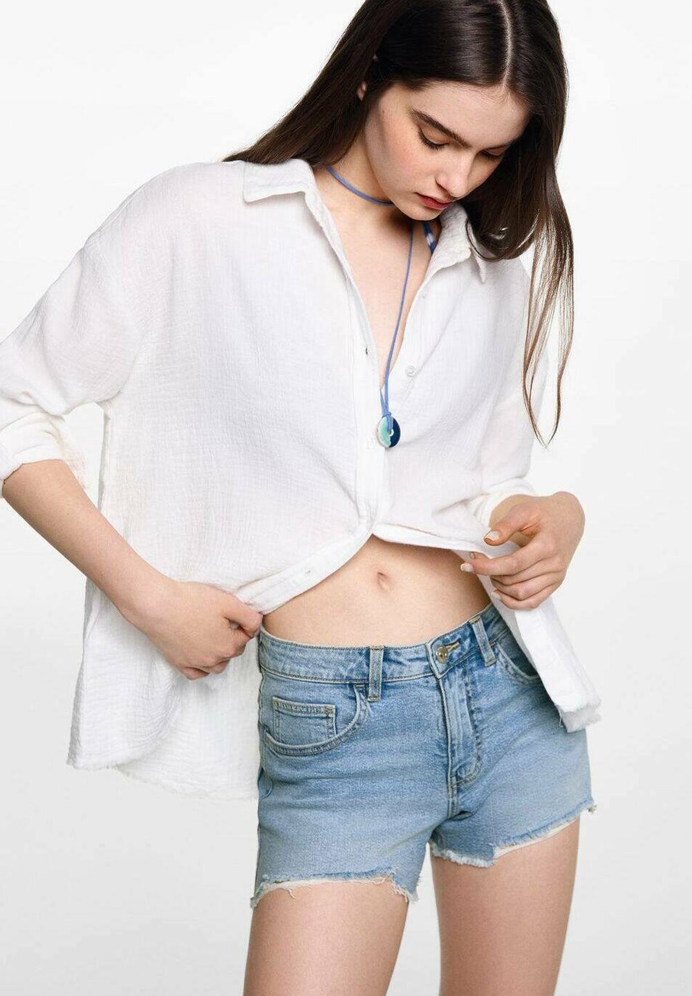 

Джинсовые шорты MINITC Mango Kids, цвет Bleu Clair