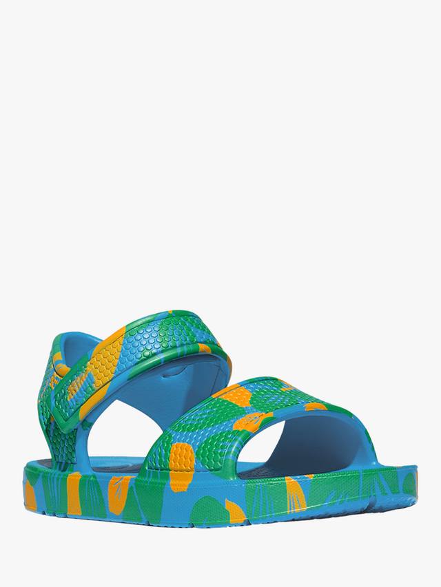 Детские сандалии iQushion с принтом листьев FitFlop, Beach Blue Mix — фото 2