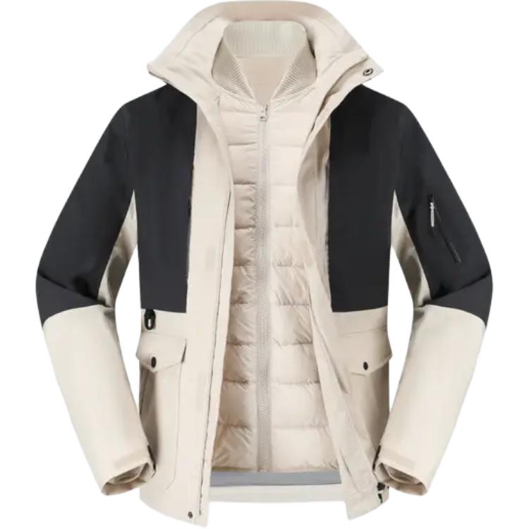

DECATHLON Ветровка мужская утепленная непромокаемая и ветрозащитная Hiking Waterproof And Windproof To Keep Warm, Light White