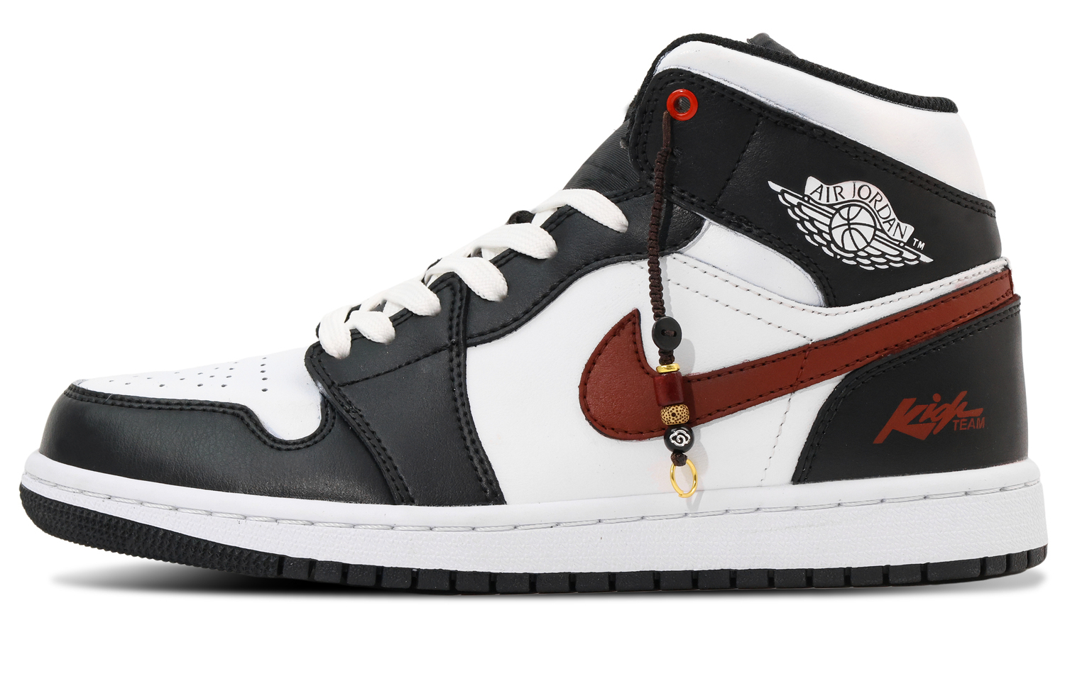 

Jordan Кроссовки Air 1 из синтетической кожи, износостойкие, средней высоты, винтажные, баскетбольные, унисекс, черный