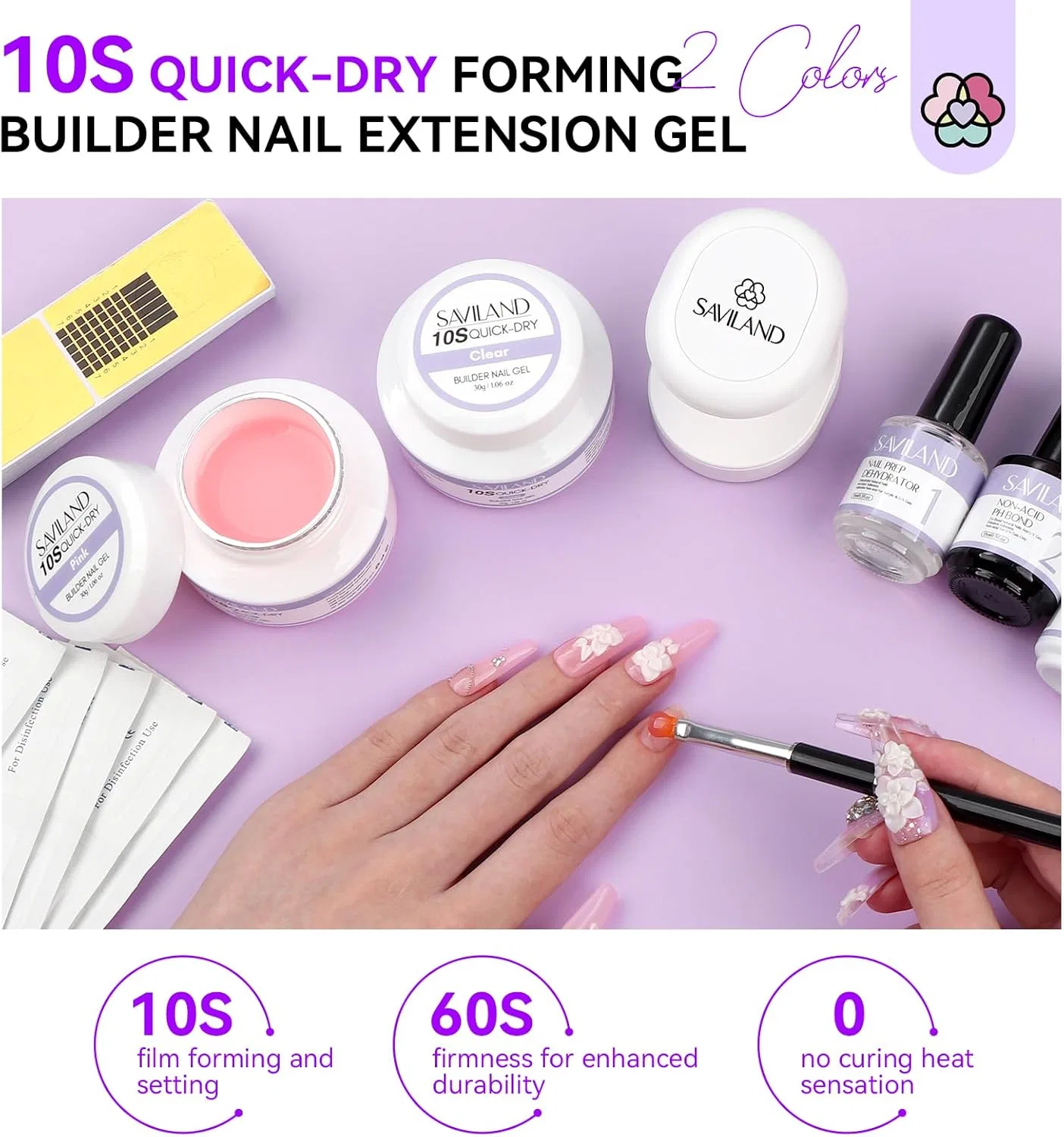 Набор гелей для наращивания ногтей «Builder Gel» от Saviland Saviland — фото 4
