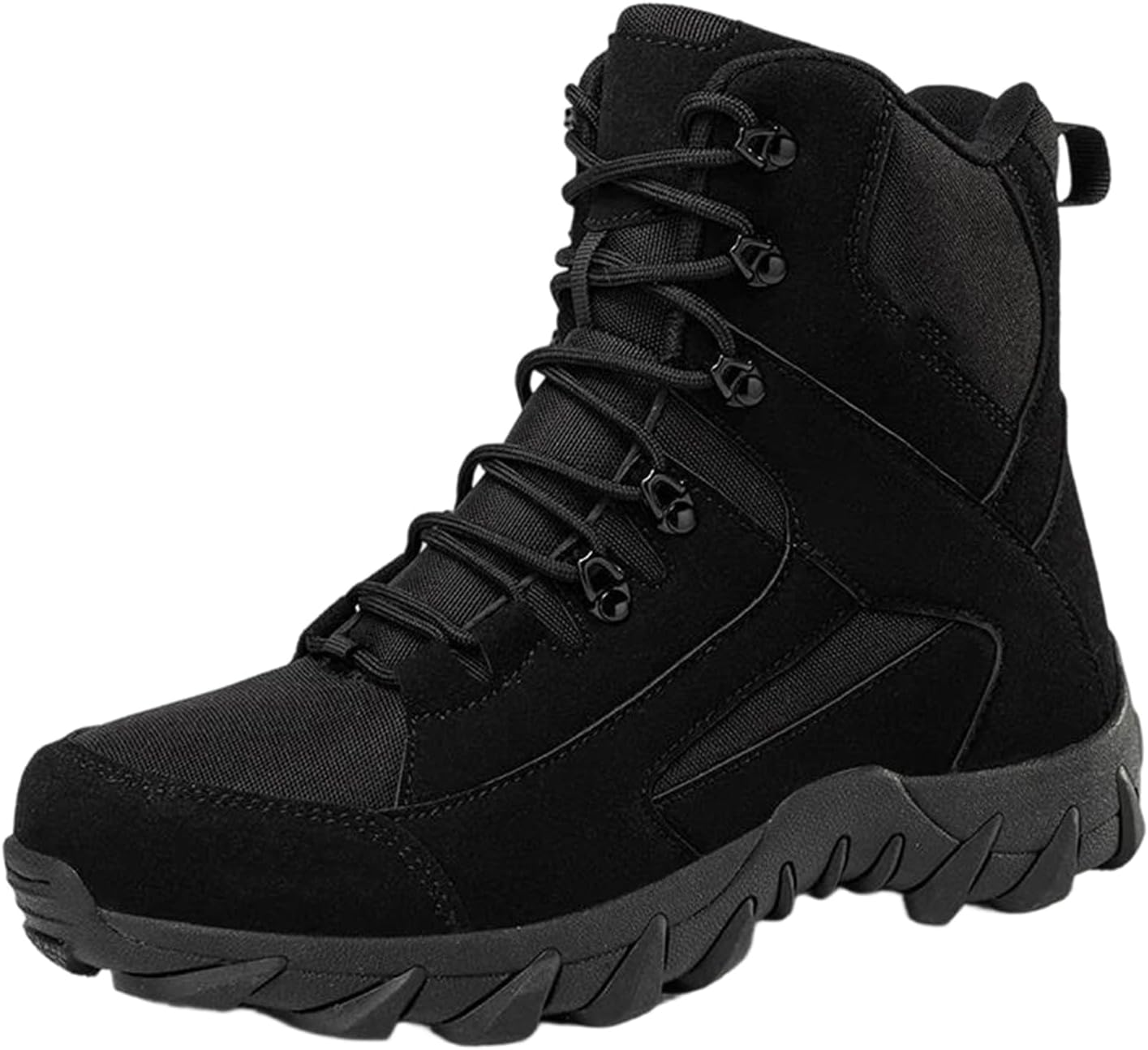 

Мужские нескользящие пустынные ботинки до щиколотки, удобные для прогулок на открытом воздухе, с платформой, дышащие и поддерживающие Alloaone, черный