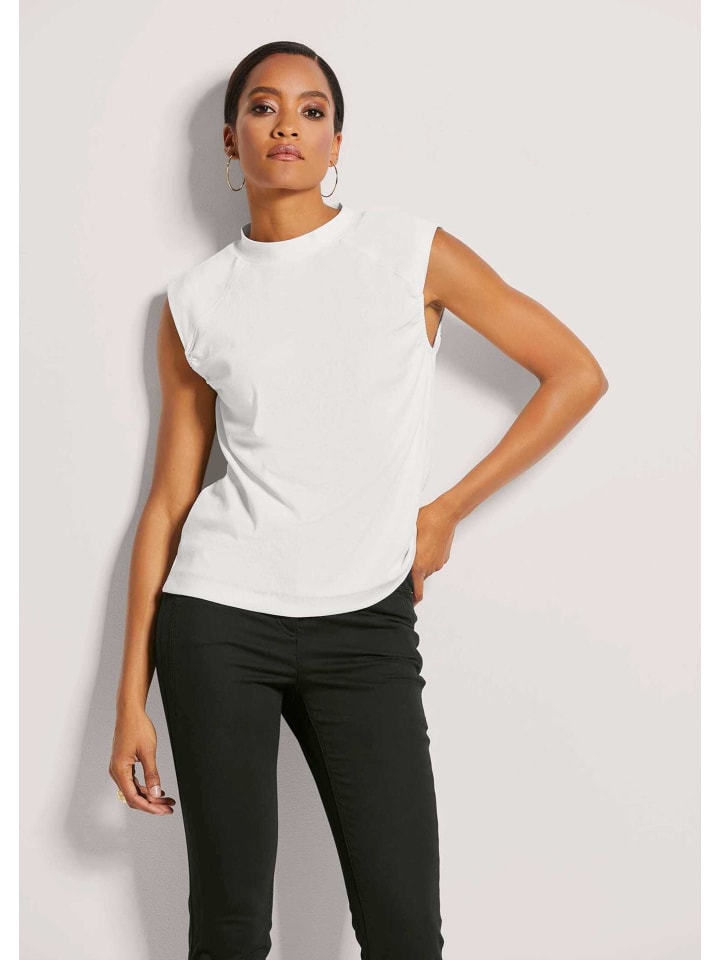 

MADELEINE Футболка без рукавов в рубчик, кремового цвета, Бежевый, MADELEINE Футболка без рукавов в рубчик, кремового цвета