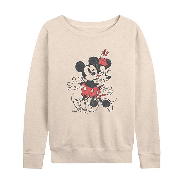 

Женская футболка с длинным рукавом Mickey & Minnie Mouse Heart Vintage French Terry Disney