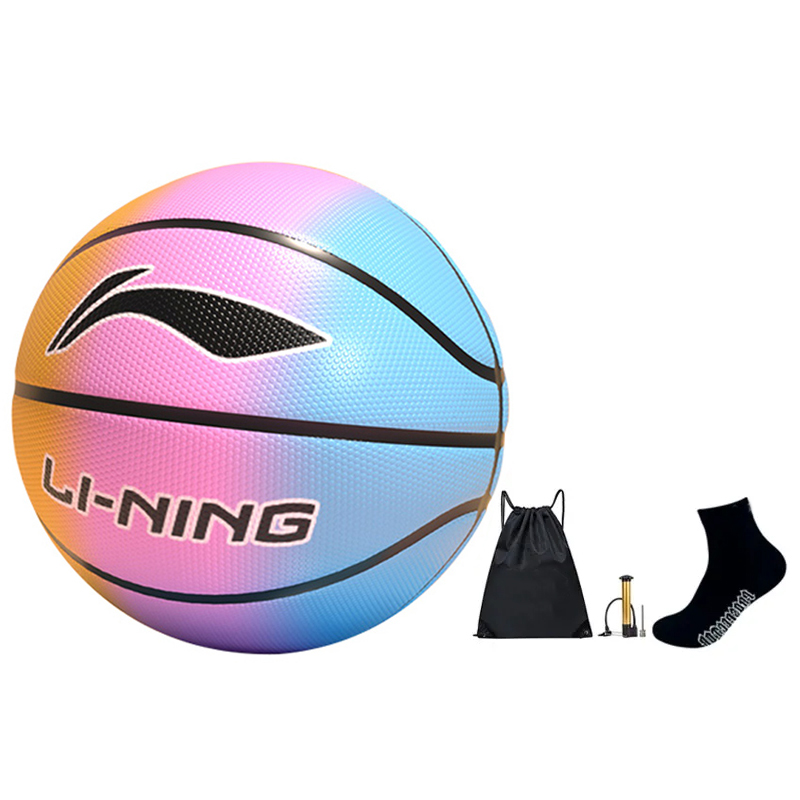 

LINING Резиновый баскетбольный мяч pink yellow blue размер 7 тренировочный unisex
