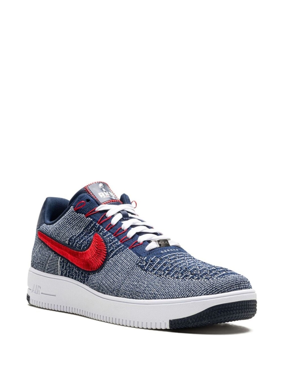 Кроссовки Air Force 1 Ultra Flyknit Low "Patriots Robert Kraft Wolf Grey" Nike, синий — фото 2