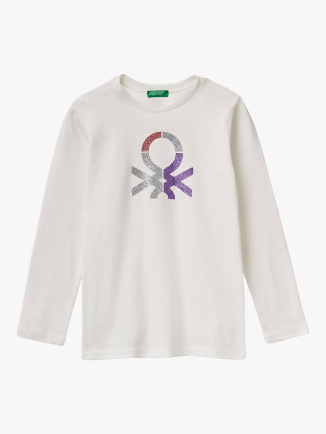 

Детская хлопковая футболка с длинным рукавом Benetton