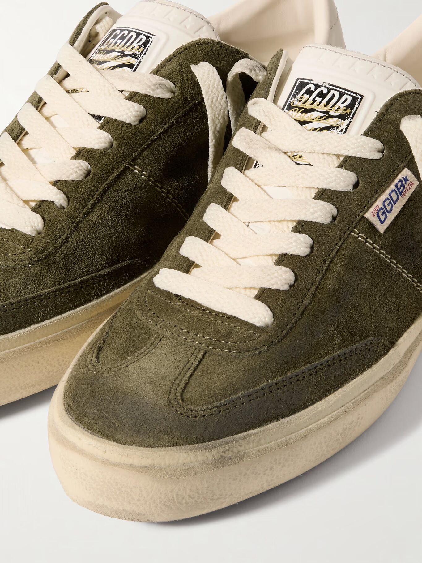 Кроссовки Soul-Star из замши с отделкой из потертой кожи GOLDEN GOOSE, зеленый