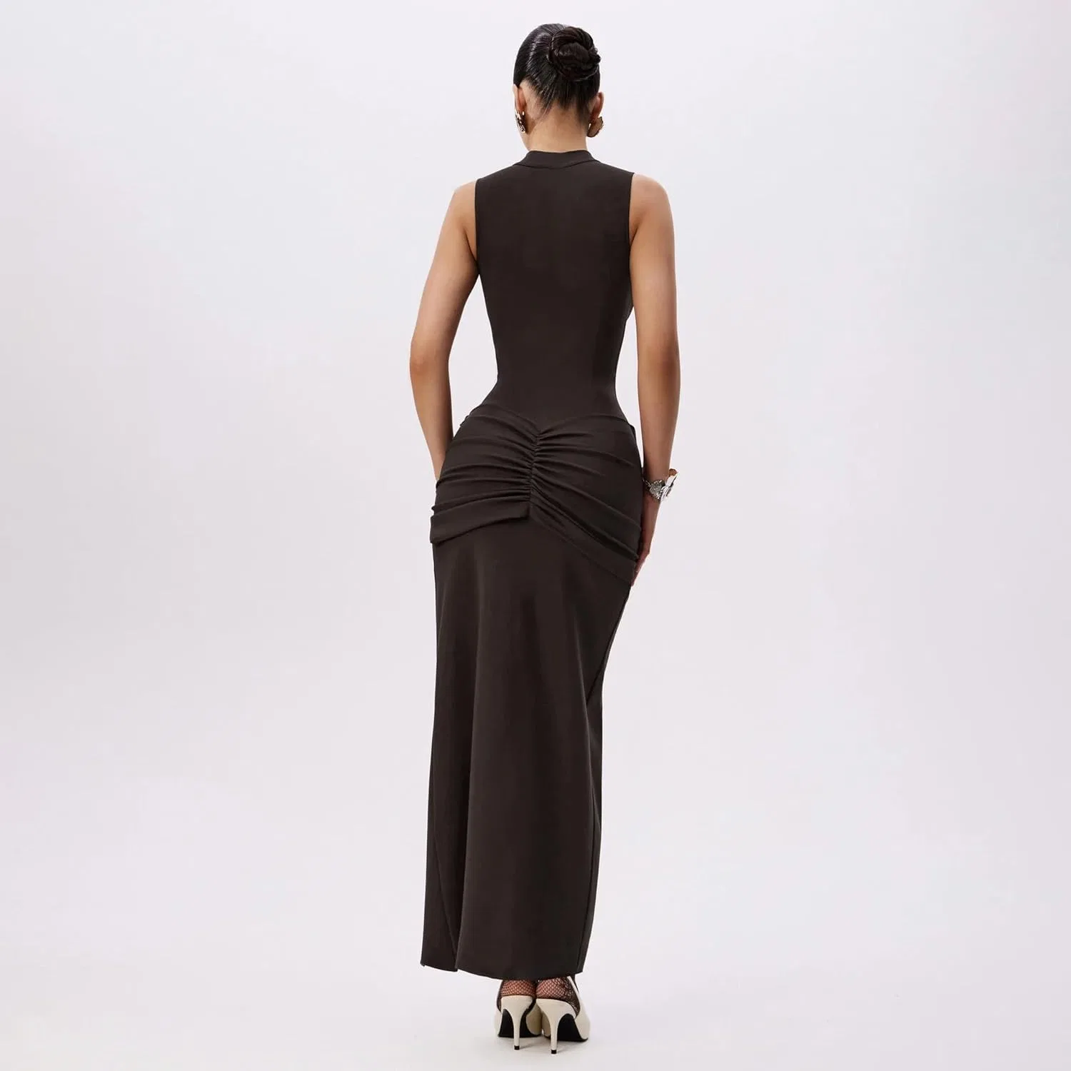 Платье для женщин Spring Dresses 2026 Off The Shoulder Sleeveless Corset для коктейльной вечеринки с высоким разрезом Generic, черный — фото 4
