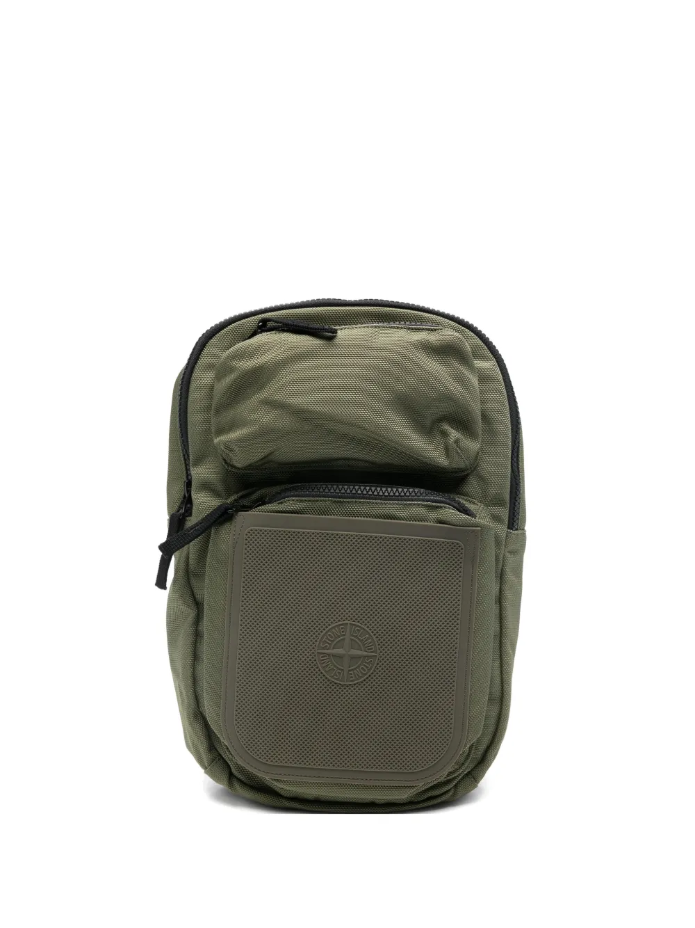 

Рюкзак с нашивками и молниями Stone Island, зеленый