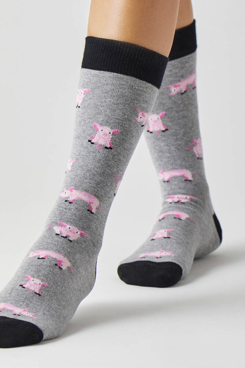 

Серые высокие носки из органического хлопка Besocks, серый