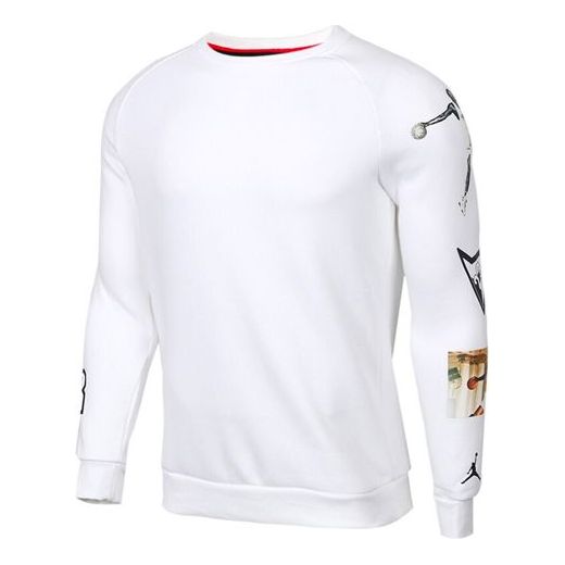 

Толстовка Air Jordan Athleisure Casual Sports Printing Round Neck Long Sleeves White, белый