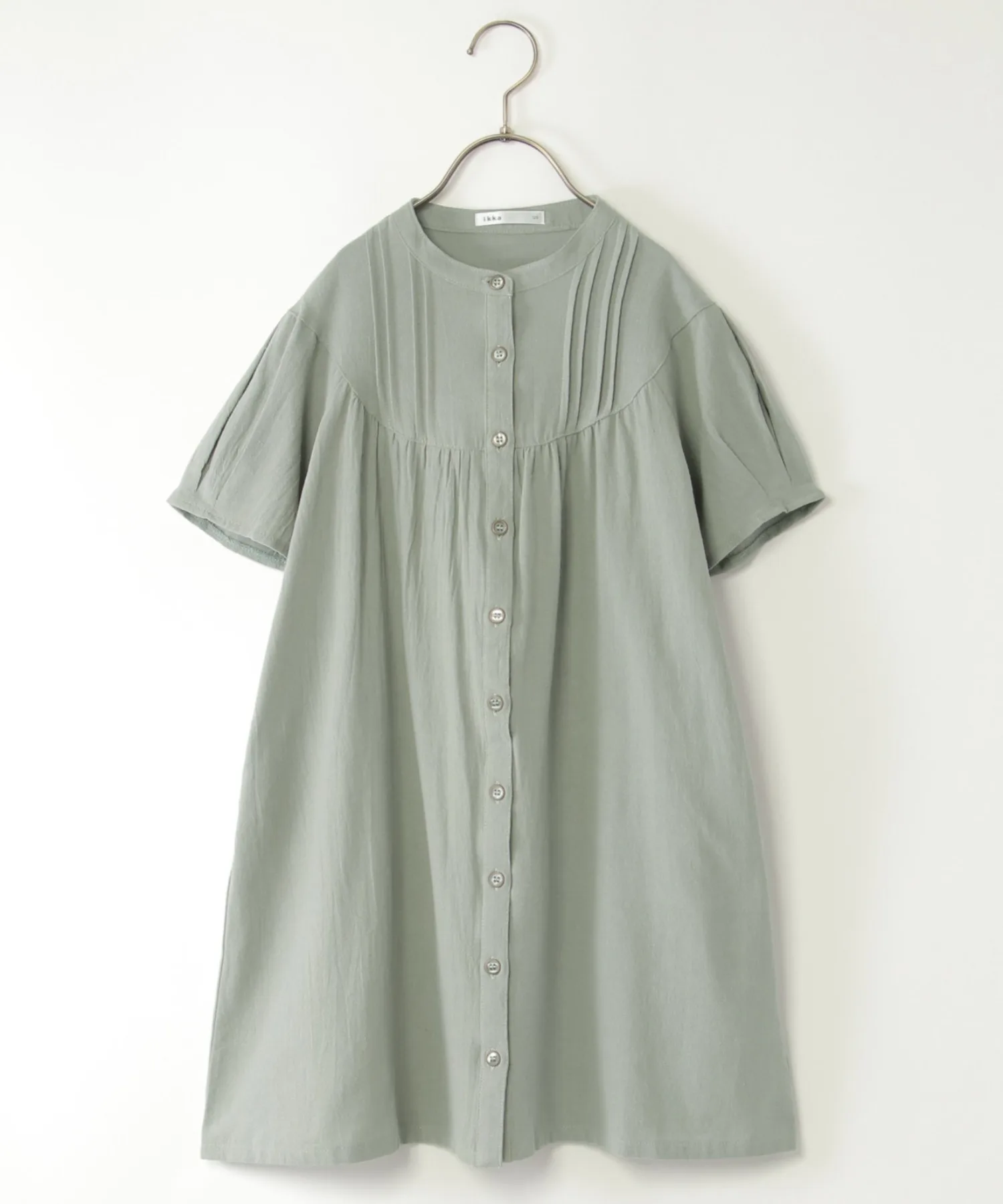 Детское платье-рубашка с передним разрезом ikka Front Open Dress зеленое