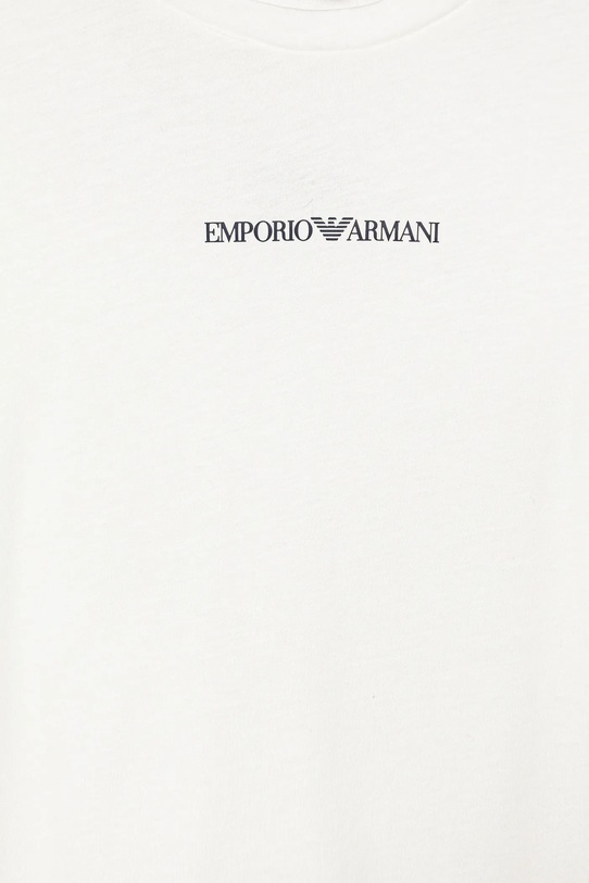 Детская хлопковая футболка Emporio Armani, белый — фото 3
