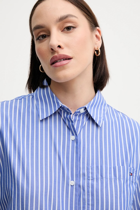 Хлопковая рубашка Tommy Hilfiger, фиолетовый — фото 4
