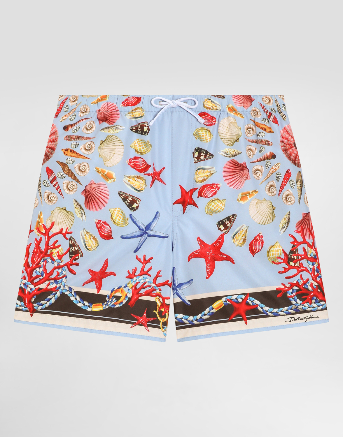 

Боксерские шорты из средней плотности холста с принтом ракушек Dolce & Gabbana, мультиколор