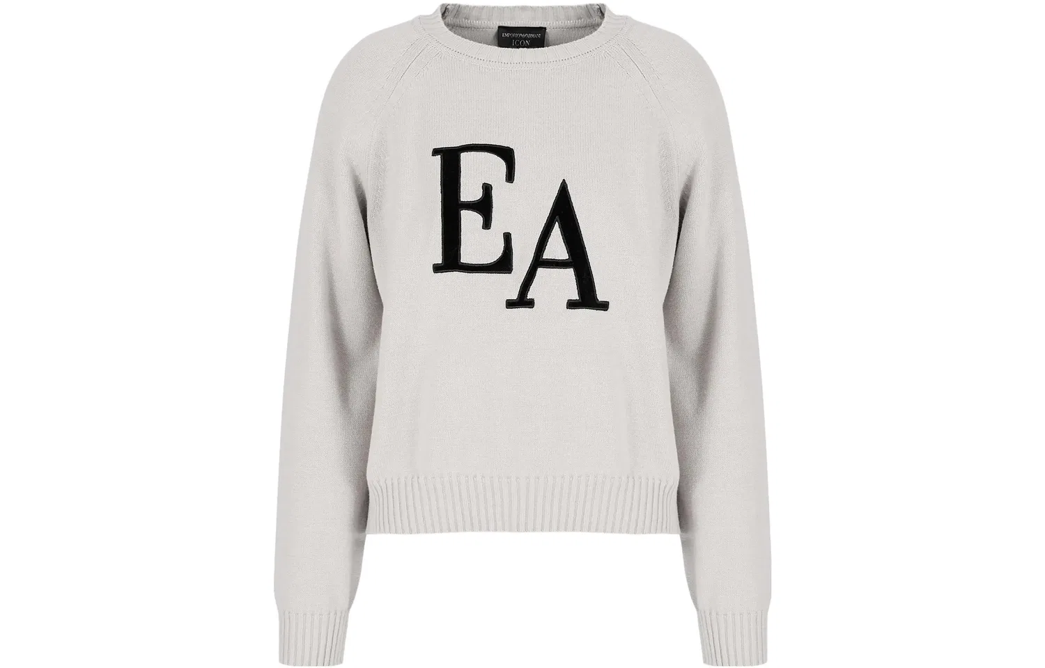 Джемпер с логотипом, круглый вырез EMPORIO ARMANI, Cloud Gray