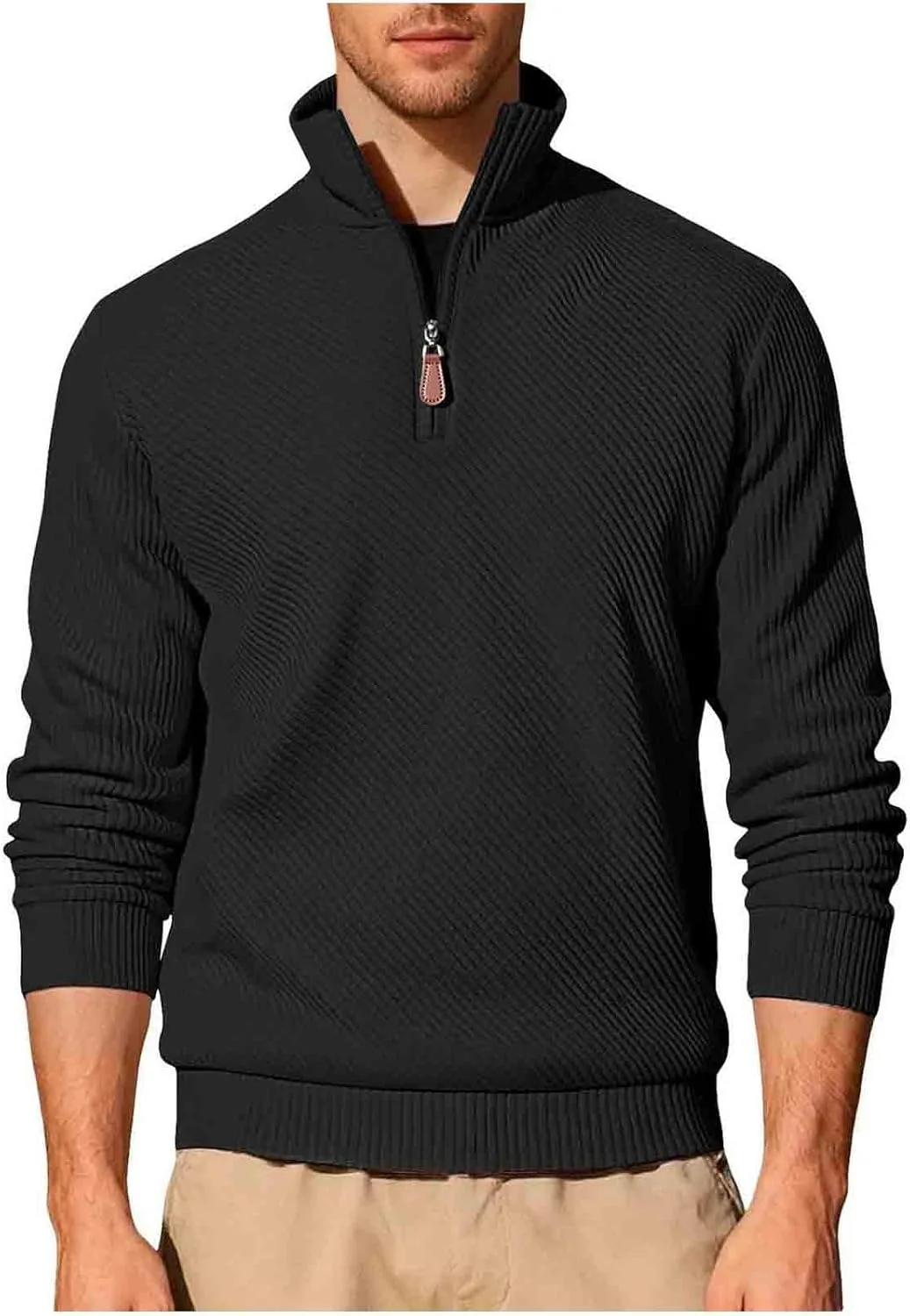 

Мужская худи на четверть молнии с жаккардовой клеткой