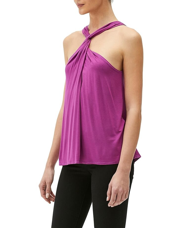 

Топ Michael Stars Cindy Luxe Jersey Front To Back Twist Halter Tank Top, цвет Orchid